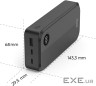 Акумулятор портативний літій-іонний Power Bank Hama 20000 мА год, 2хUSB-C/USB-A, black (00201755)