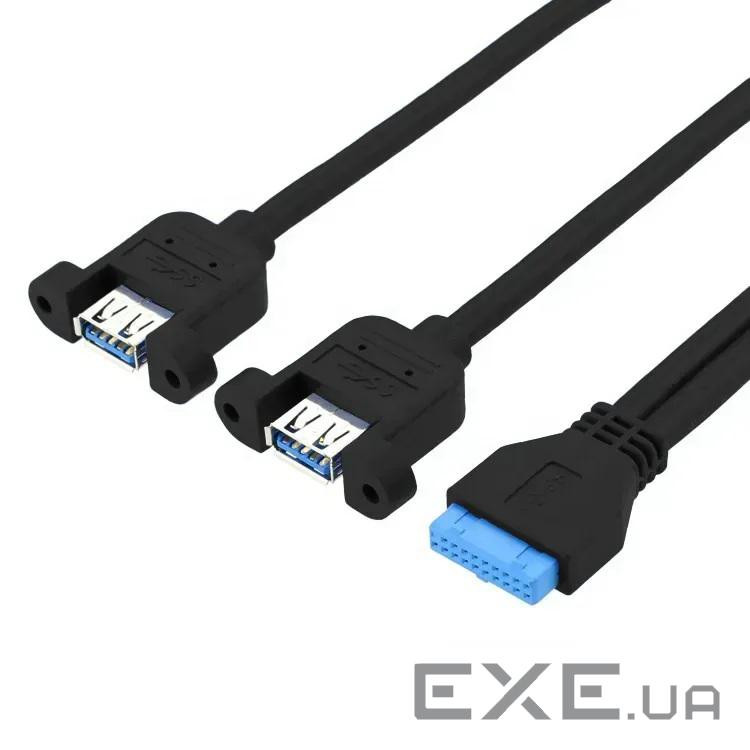 Планка корпусна USB3.0 A-Pinheader,x2 0.50m 19pin,чорний (62.09.8497-1)