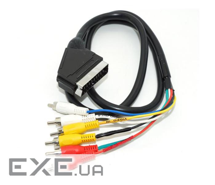 Кабель Merlion (TT-SCART(M)-6RCA(M)-1.5/00024) SCART-6RCA, 1.5м , Black (TT-SCART (M)-6RCA (M)-1.5)