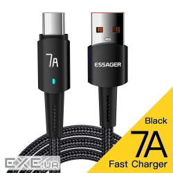 Дата кабель USB 2.0 AM to USB-C 1.0m 100W black Essager (EXC7A-CG01-P)