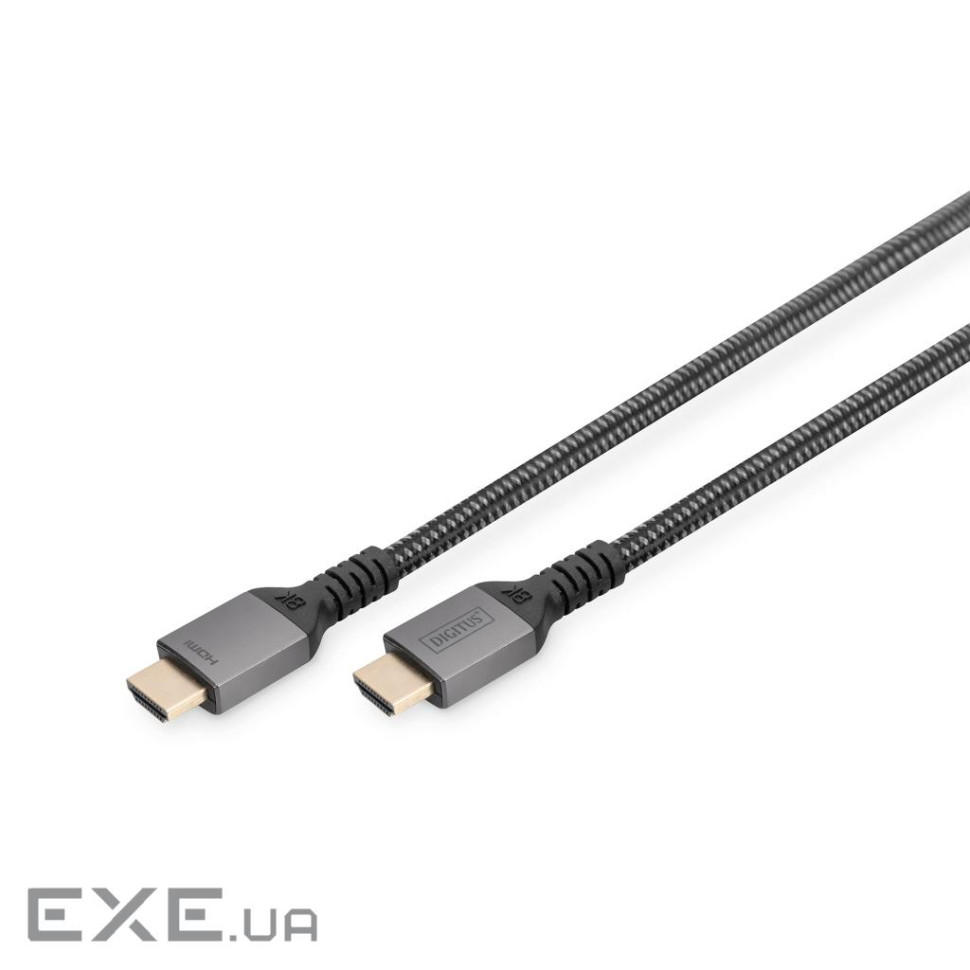 Кабель DIGITUS HDMI (M/M), 8K, Ultra High speed/Ethernet, 2м, чорний (DB-330200-020-S)