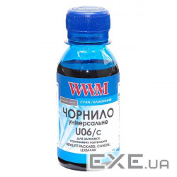 Чорнило WWM Canon/HP/Lexmark 100г Cyan (U06/C-2)