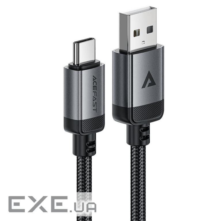 Дата кабель USB 2.0 AM to USB-C 1.2m 3.0A 18W aluminum alloy Black Acefast (6974316283782)