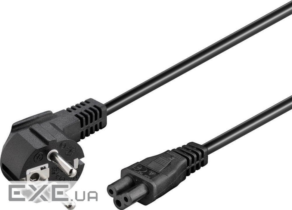 Кабель живлення пристроїв IEC(Schuko)-(C5)Mikimaus M/F 1.8m,0.75mm S-90ё Compaq Cu,чо (75.06.8004-1)