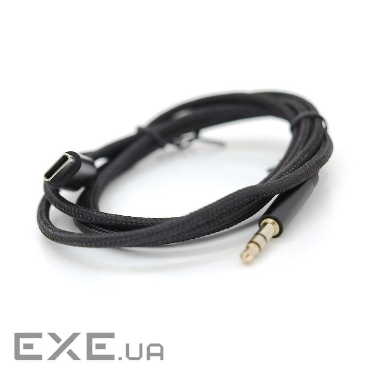 Перехідник Type-C(M) => Jack 3.5mm(M), 1м, Black, OEM (NX-KPJ / TC) , Black, OEM (NX-KPJ / TC)