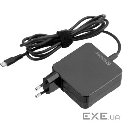 Зарядний пристрій 1xUSB 65W (USB-C) Gan, built in cable 2m, чорний Sandberg (135-79)