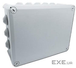 Коробка розподільна герметична / зовнішня 240х190х95мм, IP66 пластик, (РР) 10 гермовводів, (NX1048)