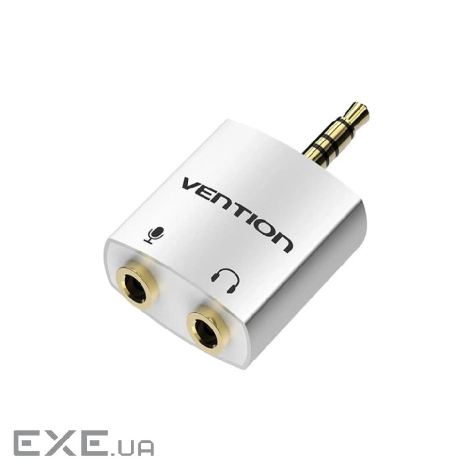 Перехідник 3.5mm M to 2x3.5mm F (4pin) gray Vention (BDBW0)