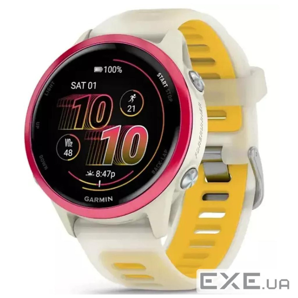 Смарт-годинник Garmin Forerunner 570 - 42MM, Bone/Raspberry/Mango, GPS (010-02970-02)