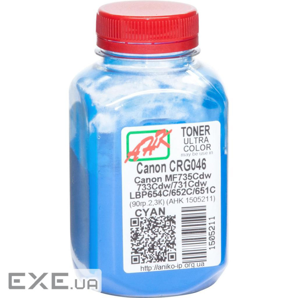 Тонер Canon LBP-650/MF-730, 90г Cyan AHK (1505211)