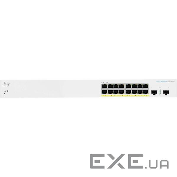 Комутатор мережевий Cisco CBS220-16P-2G-EU