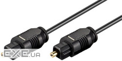 Кабель аудіо оптичний Toslink 1.0m, D = 2.2mm CoreD = 1.1, чорний (75.05.0216-1)