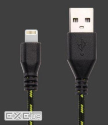 Кабель для iPhone 5/6/Ipad 4, 1.0м, чорний RTL (B00618)