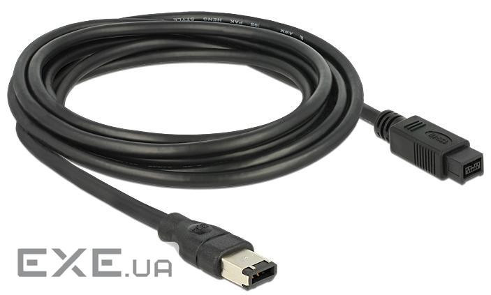 Кабель відео-сигнальний FireWire 9p-6p M / M 3.0m, AWG24 + 28 D = 6.0mm 400Mbps, чорний (70.08.2597-1)