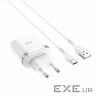 Зарядний пристрій HOCO C12Q Smart USB QC3.0 + cable USB to USB-C 18W White (6931474716309)