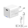 Зарядний пристрій ColorWay GaN Mini 35W PD Port PPS USB-C white cable Type-C (CW-CHS056PDC-WT)
