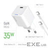 Зарядний пристрій ColorWay GaN Mini 35W PD Port PPS USB-C white cable Type-C (CW-CHS056PDC-WT)