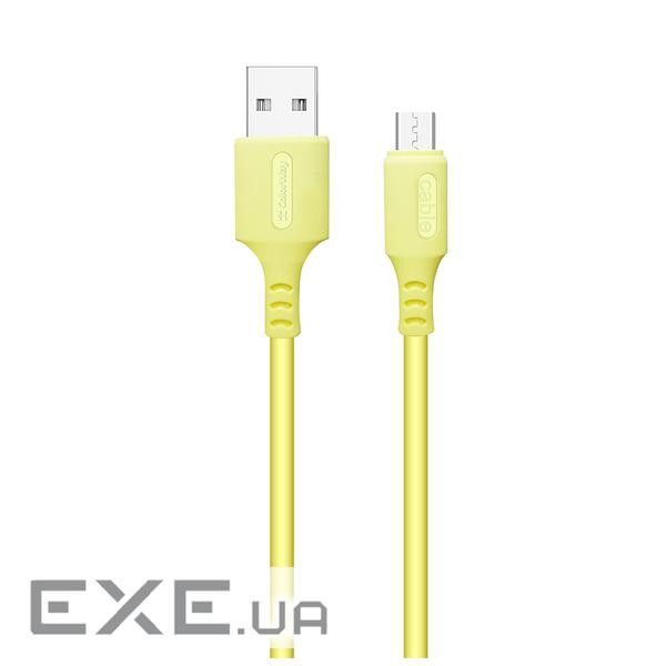 Дата кабель USB 2.0 AM to Micro 5P 1.0m soft silicone yellow ColorWay (CW-CBUM043-Y)