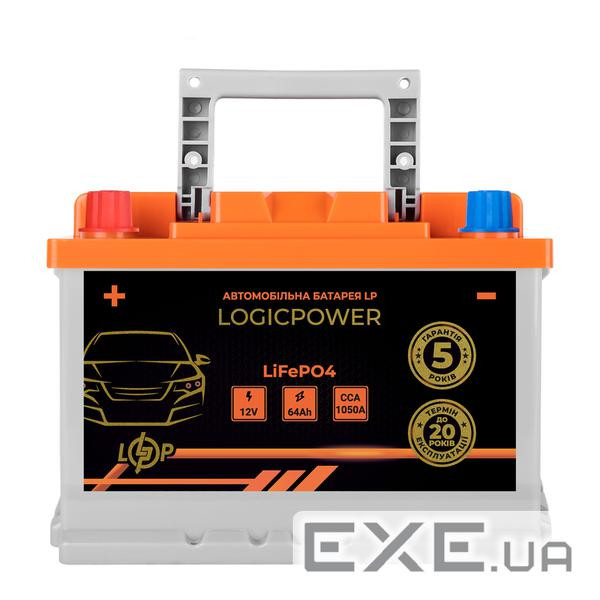Автомобільний літієвий акумулятор LP LiFePO4 12V - 64 Ah (+ зліва) BMS 1050А (24766)