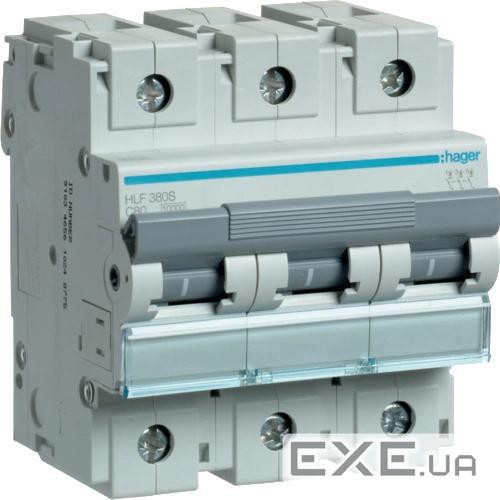 Автоматичний вимикач Hager HLF380S 3P, In=80А, C, 10 kA, 4,5м .