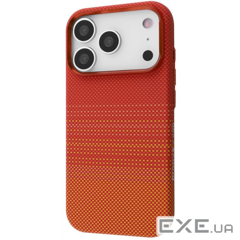 Чехол Gleam Case with Magnetic Ring iPhone 17 Pro orange stripes (PCGCIP17P080)