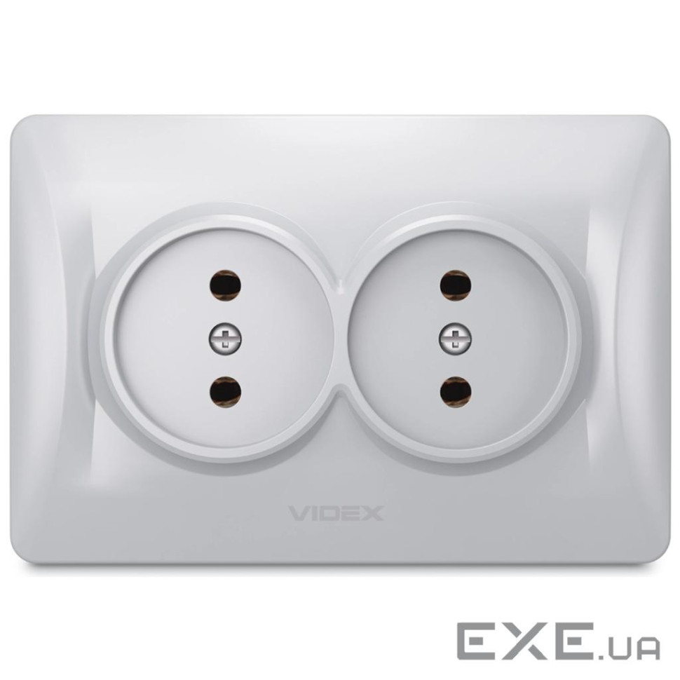 Розетка Videx BINERA 2ая серебр (VF-BNSK2-SS)