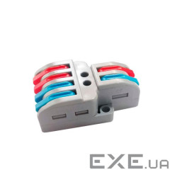 Клемна колодка з натискними затискачами 2х4-дроти LT-422 для розподільних коробок, (LT-422 cіра) )