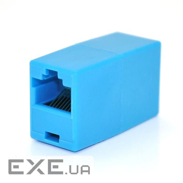 З'єднувач RJ45 8P8C мама/ мама RJ45 для соединения кабеля, голубой, Q100 (2xRJ45-BLUE)