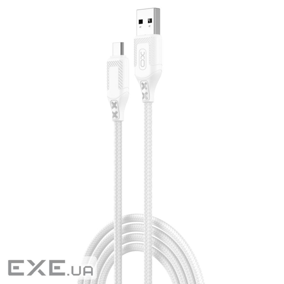 Кабель XO NB235 Zebra Series Braided USB-A to Micro - 1m (NB235_M_White)