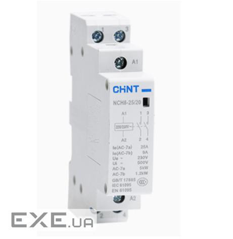 Контактор CHNT NCH8-25/20 220V,250А, 5kW, 2NO, на DIN-рейку, 85*65,5*18мм (NCH8-25 / 20 220V)