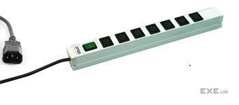 Пристрій розподілу електроживлення ZPAS 19, 1U, блок 7хС13, з індикатором, ви (W-LZ11-40-00-000-C14) (W-LZ11-40-00-000-C