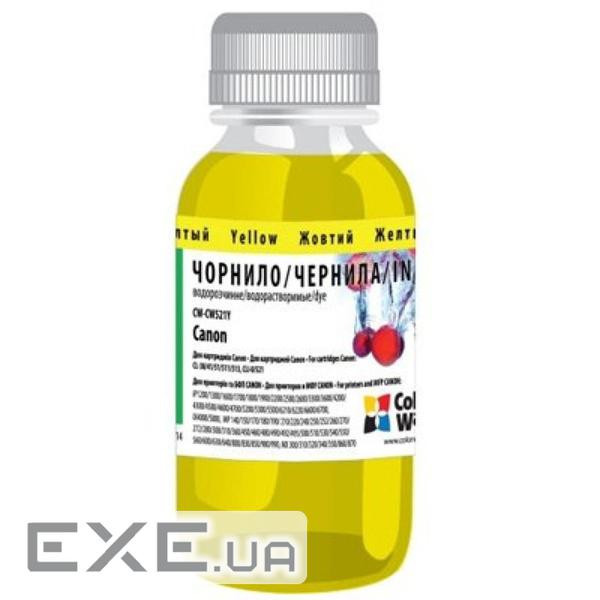 Чорнило ColorWay Canon CL-41/38/411/511/CLI-8/426/521 Yellow 100мл (CW-CW521Y01)