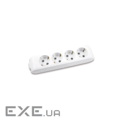 Колодка для подовжувача Panasonic X-tendia із заземленням 4 гнізда grey (WLTB04402GR-UA)