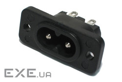 Роз"єм IEC(C8) Euro8-конектор,панельний 2.5A Mounting Holes,чорний (62.09.8462-1) (62.09.8462-1)