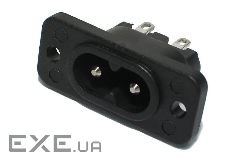 Роз"єм IEC(C8) Euro8-конектор,панельний 2.5A Mounting Holes,чорний (62.09.8462-1) (62.09.8462-1)