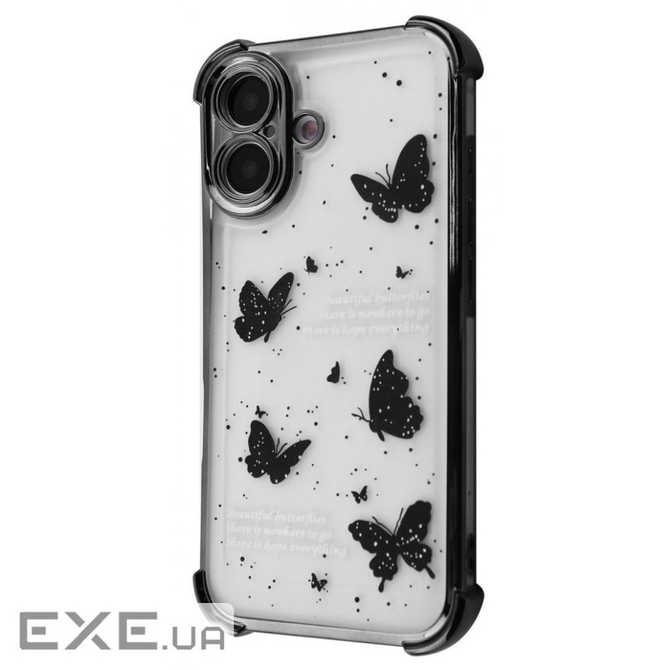 Чехол WAVE Winkie iPhone 16 black/butterfly (64124 black/butterfly)