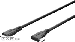 Кабель пристроїв USB Type-C M/M 1.0m,(USB4) 40Gbps 100W Power 90ё,чорний (75.07.9430-1)