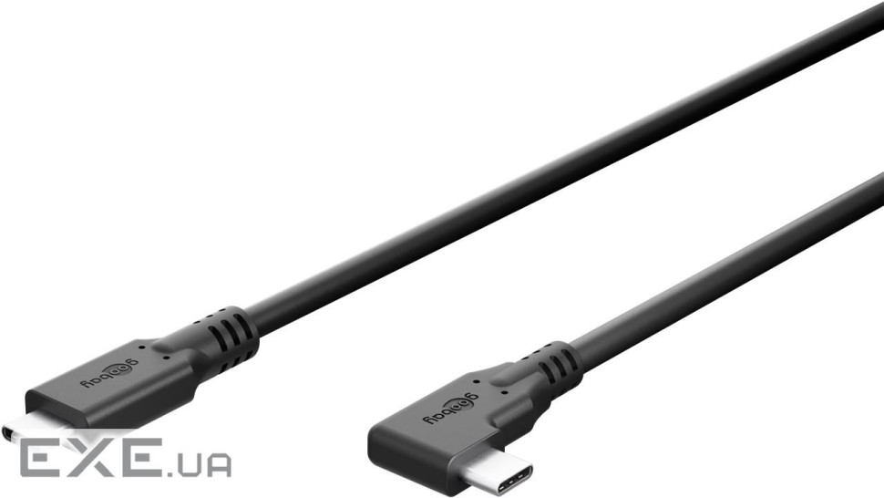 Кабель пристроїв USB Type-C M/M 1.0m,(USB4) 40Gbps 100W Power 90ё,чорний (75.07.9430-1)