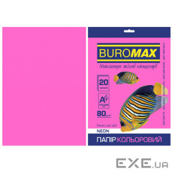 Папір Buromax А4, 80g, NEON crimson, 20sh (BM.2721520-29)