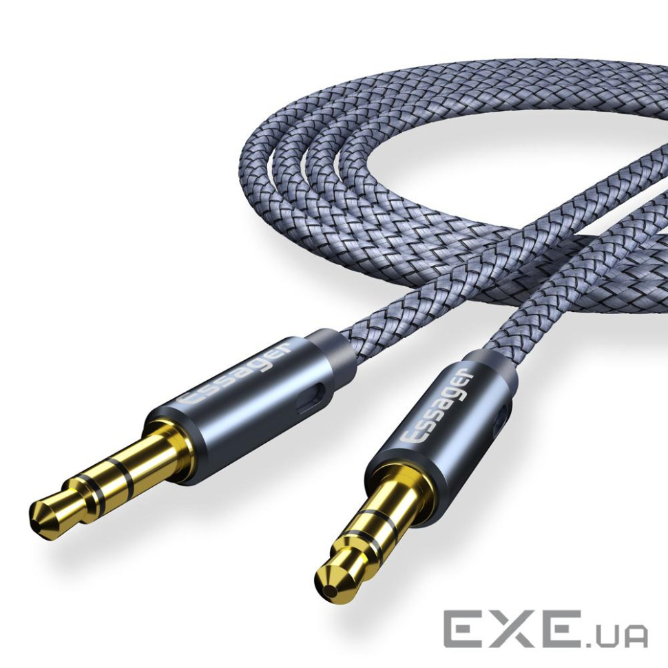 Кабель мультимедійний 3.5mm M to 3.5mm M 1.2m gray Essager (EYP35-DY0G)