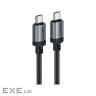 Дата кабель USB-C to USB-C 1.2m 3A aluminum alloy C20-03 Black Acefast (6974316283775)