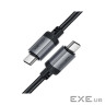Дата кабель USB-C to USB-C 1.2m 3A aluminum alloy C20-03 Black Acefast (6974316283775)