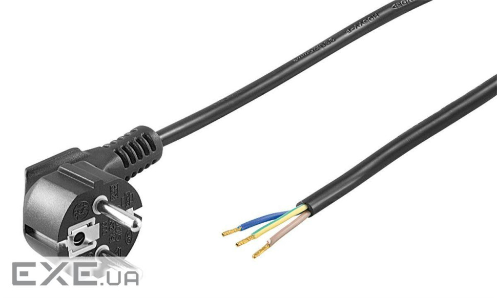 Кабель живлення пристроїв IEC(Schuko)-FreeEnd M/M 1.5m,3x0.75mm 90ё 16A Pigtail,чорни (75.09.3976-1)