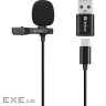 Провідний петличний мікрофон Streamer USB Clip USB-A/USB-C, кабель 3м, чорний (126-40)