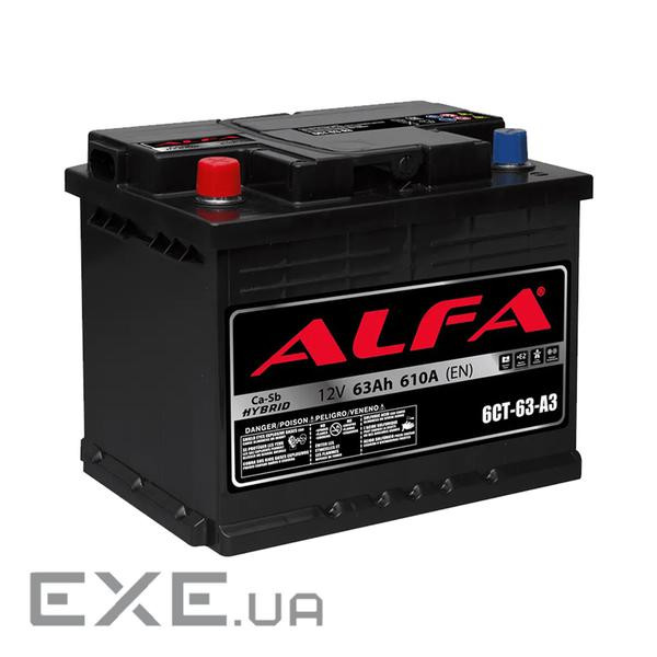 Акумулятор авто Мегатекс ALFA 6СТ-63-АЗ (прав) ТХП 610 (25363)