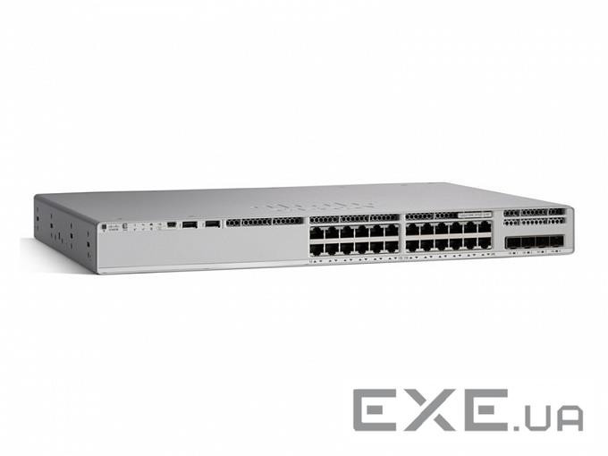 Комутатор Cisco Catalyst 9200L 24-port PoE+, 4 x 10G, Network Essentials (C9200L-24P-4X-E)