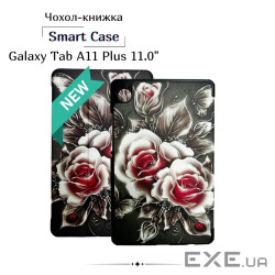 Чохол до планшета BeCover Smart Case Samsung Galaxy Tab A11 Plus SM-X236B 11.0" Black Rose (714013)
