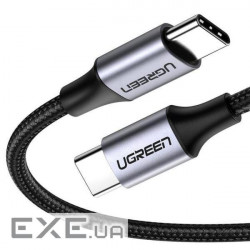Дата кабель USB-C to USB-C 1.0m US261 3A Alum. Braid Gray\Black Ugreen (50150)
