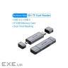 Зчитувач флеш-карт Vention USB 3.0 AM/USB-C to SD+TF Gray Dual Drive Letter Aluminum Alloy (CLLH0)