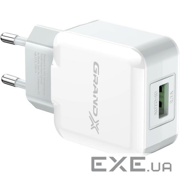 Зарядний пристрій Grand-X 5V 2.1A White (CH-03W)